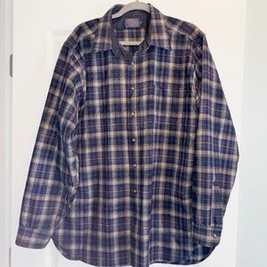 PENDLETON Woolen Mills  VNTG 100% Pure Virgin Wool Shirt Flannel Plaid XL Long